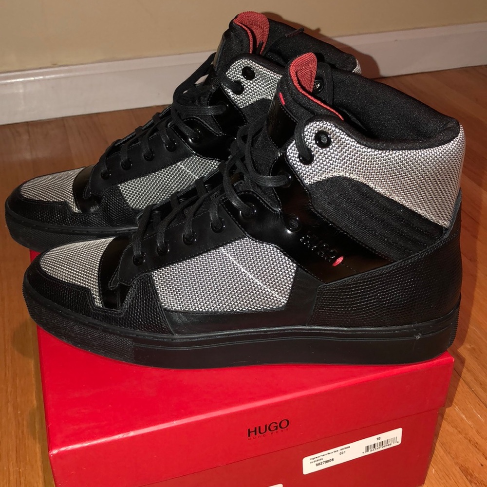 Hugo Boss High-Top Sneaker- Black/Grey- Size 10